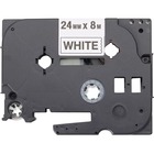 Brother Black on White Label Tape - 15/16" Width - Thermal Transfer - White, Black - Polyester - 5 / Pack - Chemical Resistant
