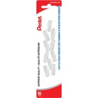 Pentel Hi-Polymer Eraser Caps - White - Lead Pencil - 10 / Pack - Latex-free, Non-abrasive, Crack Resistant, Smudge-free