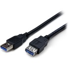 StarTech.com 6 ft Black SuperSpeed USB 3.0 Extension Cable A to A - M/F - Extend your USB 3.0 SuperSpeed cable by up to an additional 6 feet - usb 3.0 male to female cable - usb 3.0 extension cord - usb 3 extension cable -usb 3.0 extension cable