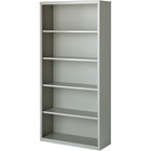 Lorell Fortress Series Bookcases - 34.5" x 13" x 72" - 5 x Shelf(ves) - Light Gray - Powder Coated - Steel - Recycled