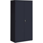 Lorell Fortress Series Storage Cabinets - 36" x 18" x 72" - 5 x Shelf(ves) - Recessed Locking Handle, Hinged Door, Durable - Black - Powder Coated - Steel - Recycled
