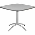 Iceberg CafeWorks 36" Square Cafe Table - Melamine Square Top - Powder Coated Base x 1.1" Table Top Thickness - 30" Height x 36" Width x 36" Depth - Assembly Required - Gray