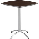 Iceberg CafeWorks 36" Square Bistro Table - Melamine Square Top - Powder Coated Base - 1.1" Table Top Thickness - 42" Height x 36" Width x 36" Depth - Assembly Required - Walnut
