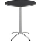 Iceberg CafeWorks 36" Round Bistro Table - Melamine Round Top - Powder Coated Base x 1.1" Table Top Thickness x 36" Table Top Diameter - 42" Height - Graphite