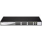 D-Link 28 Port PoE Gigabit Smart Switch Including 4 Combo SFP Ports - 24 Ports - Manageable - Gigabit Ethernet - 10/100/1000Base-T, 1000Base-X - 2 Layer Supported - 4 SFP Slots - Twisted Pair, Optical Fiber - PoE Ports - Desktop, Rack-mountable - Lifetime Limited Warranty