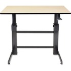 Ergotron WorkFit-D, Sit-Stand Desk (Birch Surface) - Birch Rectangle Top - 47.6" Table Top Width x 23.5" Table Top Depth - 50.6" Height - Black