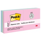 Post-itÂ® Greener Dispenser Notes - Sweet Sprinkles Color Collection - 600 - 3" x 3" - Square - 100 Sheets per Pad - Unruled - Positively Pink, Fresh Mint, Moonstone - Paper - Repositionable, Self-adhesive