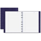 Blueline MiracleBind Notebook - 150 Pages - Twin Wirebound - Ruled Margin - 9 1/4" x 7 1/4" - White Paper - Purple Ribbed Cover - Micro Perforated, Self-adhesive Tab, Index Sheet, Hard Cover, Pocket - Recycled - 1 Each