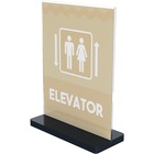 Deflecto Rectangle Base Sign Holder 5" x 7" - 7" (177.80 mm) x 5" (127 mm) - Acrylic - 1 Each - Clear, Black