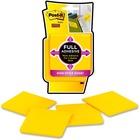 Post-it® Super Sticky Full Adhesive Notes - 100 x Yellow - 3" x 3" - Square - Yellow - Self-adhesive, Removable - 4 / Pack