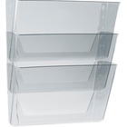 Storex Wall Pocket - 7" Height x 13" Width x 4" Depth - Recycled - Clear - Polycarbonate - 3 / Pack