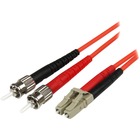 StarTech.com 1m Fiber Optic Cable - Multimode Duplex 50/125 - LSZH - LC/ST - OM2 - LC to ST Fiber Patch Cable - Fiber Optic for Network Device - 1m - 1 Pack - 2 x LC Male Network - 2 x ST Male Network - Orange