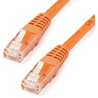 StarTech.com 15ft CAT6 Ethernet Cable - Orange Molded Gigabit CAT 6 Wire - 100W PoE RJ45 UTP 650MHz - Category 6 Network Patch Cord UL/TIA - 15ft Orange CAT6 Ethernet cable delivers Multi Gigabit 1/2.5/5Gbps & 10Gbps up to 160ft - 650MHz - Fluke tested to