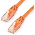 StarTech.com 50ft CAT6 Ethernet Cable - Orange Molded Gigabit - 100W PoE UTP 650MHz - Category 6 Patch Cord UL Certified Wiring/TIA - 50ft Orange CAT6 Ethernet cable delivers Multi Gigabit 1/2.5/5Gbps & 10Gbps up to 160ft - 650MHz - Fluke tested to ANSI/TIA-568-2.D Category 6 - 24 AWG stranded 100% copper UL Rated wire (E132276-A) - 100W PoE - 50 foot - ETL - Molded UTP patch cord