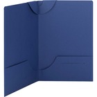 Smead Lockit Legal Recycled Pocket Folder - 9 1/2" x 14 5/8" - 50 Sheet Capacity - 2 Pocket(s) - Dark Blue - 10% Recycled - 1 Pack