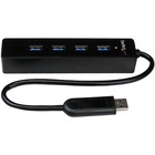 StarTech.com 4-Port USB 3.0 Hub with Built-in Cable - SuperSpeed Laptop USB Hub - Portable USB Splitter - Mini USB Hub (ST4300PBU3) - Add four external USB 3.0 ports to your notebook or Ultrabookâ„¢ with a slim, portable hub - Four Port External USB 3