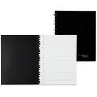 Hilroy Cambridge Limited Business Notebook - 80 Sheets - Double Wire Spiral - 0.28" Ruled - 20 lb Basis Weight - Letter - 8 1/2" x 11" - Black Lined Cover - Flexible Cover, Perforated, Removable, Durable - Recycled - 1 Each