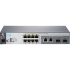 HPE 2530-8G-PoE+ Ethernet Switch - 8 Ports - Manageable - 2 Layer Supported - Twisted Pair - 1U High - Rack-mountable, Wall Mountable, Desktop - Lifetime Limited Warranty