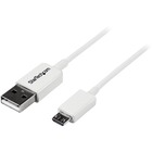 StarTech.com 1m White Micro USB Cable - A to Micro B - Charge or sync your Micro USB devices, with this high-quality white USB 2.0 replacement cable - 1m USB to Micro USB Cable Cord- USB A to Micro B Cable - Micro USB Charging Data Cable - White Micro USB Cable - USB 2.0 A-Male to Micro-B Cable - 1 meter