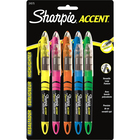 Sharpie Accent Highlighter - Liquid Pen - Micro Marker Point - Chisel Marker Point Style - Pink, Green, Orange, Yellow, Blue Pigment-based Ink - 5 / Set
