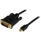 StarTech.com 6ft Mini DisplayPort to DVI Cable, Mini DP to DVI-D Adapter/Converter Cable, 1080p Video, mDP 1.2 to DVI Monitor/Display - 6ft Passive Mini DP to DVI-D single-link cable 1080p 60Hz; mDP 1.2 HBR2; EDID - Mini DisplayPort to DVI cable converter connects mDP++ source to DVI monitor/display - Video adapter cable prevents signal loss - Works w/Thunderbolt 1/2 - OS independent