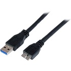 StarTech.com 1m (3ft) Certified SuperSpeed USB 3.0 A to Micro B Cable - M/M - Connect your Micro-B USB 3.0 devices, with this high-quality USB 3.0 certified cable - USB 3.0 Cord - Micro USB 3.0 Cable - USB 3.0 to Micro USB Cable - USB 3.0 A to Micro B Cable - 1 m USB 3 Micro B Cable - 1x USB A (M), 1x USB Micro B (M) Black 3ft