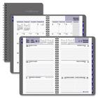 DayMinder Recycled Traditional Weekly/Monthly Planner - Weekly - 5" (127 mm) x 8" (203.2 mm) - 1 Year - January till December 1 Week, 1 Month Double Page Layout - Poly - Dark Gray
