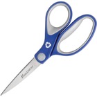 Westcott KleenEarth Soft Handle Scissors - 2.25" (57.15 mm) Cutting Length - 7" (177.80 mm) Overall Length - Straight - Stainless Steel - Pointed Tip - Blue/Gray - 1 Each