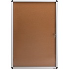 Lorell Enclosed Cork Bulletin Boards - 36" (914.40 mm) Height x 24" (609.60 mm) Width - Natural Cork Surface - Lock, Resilient, Durable, Self-healing - Aluminum Frame - 1 Each