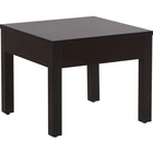 Lorell Occasional Corner Table - Square Top - Square Leg Base - 24" Table Top Length x 24" Table Top Width x 1" Table Top Thickness - 20" Height x 23.9" Width x 23.9" Depth - Assembly Required - Mahogany, Melamine