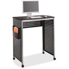 Safco Scoot Stand-Up Workstation - 38.5" x 23.3" x 41.8" - Material: Steel, Fiberboard - Finish: Black, Laminate, Silver, Powder Coated