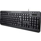 Adesso AKB-132 - Spill-Resistant Multimedia Desktop Keyboard (PS/2) - Cable Connectivity - PS/2 Interface - 104 Key - English (US) - PC - Membrane Keyswitch - Black