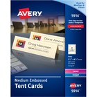 AveryÂ® Laser, Inkjet Tent Card - 2 1/2" x 8 1/2" - Embossed - 100 / Pack - Ivory