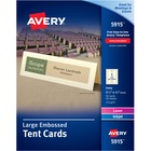 AveryÂ® Large Tent Cards - Uncoated - Embossed - 2-sided Printing - 79 Brightness - 3 1/2" x 11" - 100 / Box - FSC Mix - Embossed, Foldable, Perforated, Heavyweight