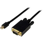 StarTech.com 15 ft Mini DisplayPort™ to VGA Adapter Converter Cable - mDP to VGA 1920x1200 - Black - Connect a Mini DisplayPort-equipped PC or Mac® to a VGA monitor/projector, with a 15ft long black cable - Mini DisplayPort to VGA Converter - Mi