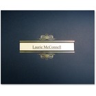 St. JamesÂ® Recycled Certificate Holder - Linen - Navy Blue, Gold - 5 / Pack