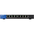 Linksys 8-Port Business Desktop Gigabit PoE+ Switch LGS108P - 8 Ports - Gigabit Ethernet - 10/100/1000Base-T - 2 Layer Supported - 5.08 W Power Consumption - 110 W PoE Budget - Twisted Pair - Wall Mountable, Desktop - 5 Year Limited Warranty