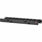 APC by Schneider Electric Horizontal Cable Manager, 1U x 4" Deep, Single-Sided with Cover - Cable Manager - Black - 1U Rack Height - 19" Panel Width - TAA Compliant
