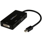 StarTech.com Mini DisplayPort Adapter - 3-in-1 - 1080p - Monitor Adapter - Mini DP to HDMI / VGA / DVI Adapter Hub - Connect a Mini DisplayPort-equipped PC or Mac® to an HDMI, VGA, or DVI Display - Mini DisplayPort to VGA - Mini DisplayPort to DVI - Mini DisplayPort to HDMI Adapter - mDP Adapter - Mini DP Converter - Mini Display Port to VGA DVI or HDMI - 1920x1200