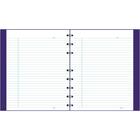 Blueline NotePro Notebook - 192 Pages - Twin Wirebound - Blue Margin - 7 1/4" x 9 1/4" - White Paper - Purple Cover - Hard Cover, Micro Perforated, Index Sheet, Self-adhesive Tab, Storage Pocket - Recycled - 1 Each