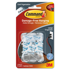 3M Cord Clips, Large, 3 Adhesive Strips, 2/Pack, Clear - 1 Pack