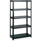Safco Boltless Steel Shelving Storage Unit/Wrkbnch - 5 Compartment(s) - 72" Height x 36" Width x 24" Depth - Floor - Black - Steel - 1Each