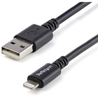 StarTech.com 3m (10ft) Long Black Apple® 8-pin Lightning Connector to USB Cable for iPhone / iPod / iPad - Charge and Sync your Apple® Lightning-equipped devices over longer distances - Lightning Cable - iPhone 5 Cable - Long Lightning to USB Cable - Black Lightning Cable for iPhone iPod iPad - 8 pin Lightning Cable - 3m 10 ft Lightning to USB Cable