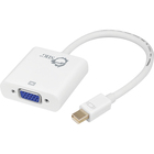 SIIG Mini DisplayPort to VGA Adapter Converter - Mini DisplayPort/VGA Video Cable for Notebook, Video Device - First End: 1 x Mini DisplayPort Male Digital Audio/Video - Second End: 1 x HD-15 Female VGA - Gold Plated Connector - White - 1 Pack
