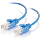 C2G 2ft Cat6 Snagless Unshielded (UTP) Slim Network Patch Cable - Blue - Category 6 Network Cable for Network Device - First End: 1 x RJ-45 Male Network - Second End: 1 x RJ-45 Male Network - Patch Cable - Blue