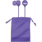 iHome Rubberized Noise Isolating Earphones with Pouch - Stereo - Purple - Wired - Earbud - Binaural - In-ear
