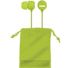 iHome Rubberized Noise Isolating Earphones with Pouch - Stereo - Green - Wired - Earbud - Binaural - In-ear