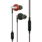 iHome High Performance Noise Isolating Earphones with Inline Mic and Volume Control - Stereo - Mini-phone (3.5mm) - Wired - Earbud - Binaural - In-ear - Red
