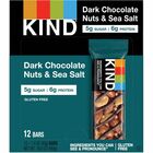 KIND Dark Chocolate Nuts/Sea Salt Snack Bars - Gluten-free, Non-GMO, Sulfur dioxide-free - Chocolate, Sea Salt - 39.7 g - 12 / Box