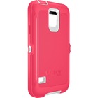 OtterBox Defender Carrying Case (Holster) Smartphone - Whisper White, Blaze Pink - Drop Resistant Interior, Bump Resistant Interior, Shock Resistant Interior, Scratch Resistant Screen Protector, Dust Resistant Interior - Silicone Body - Polycarbonate Interior Material - Belt Clip